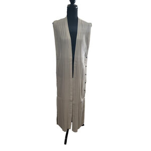 Oyster Colored Sleeveless Duster with Side Snaps, Large NWT
